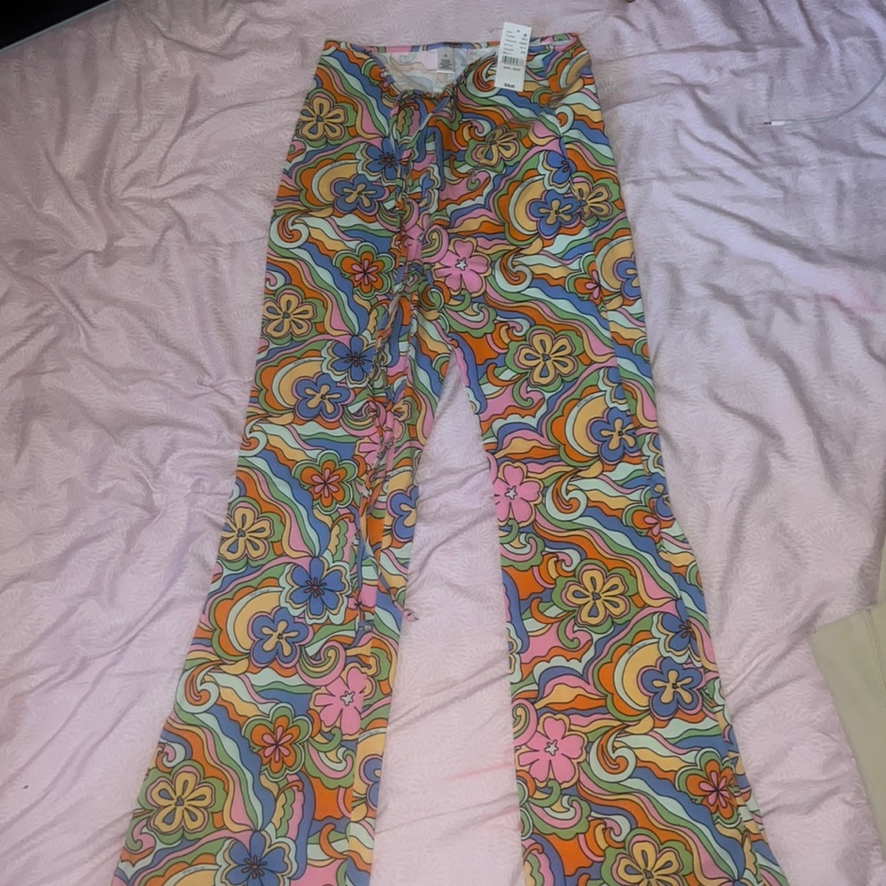 Patterned Flare Pants